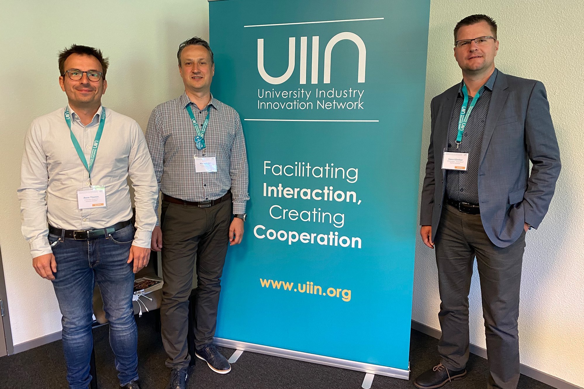 Prof. René Thamm, Prof. Ronny Baierl und Prof. Swen Günther bei der UIIN Conference in Amsterdam