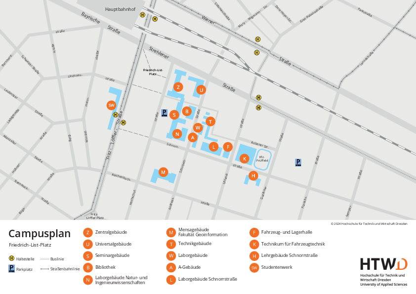 Campusplan Friedrich-List-Platz