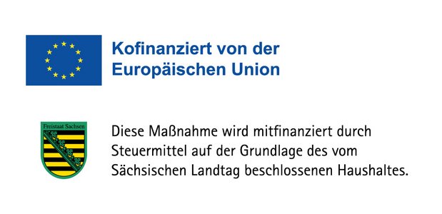 EU Logo und Sachsen