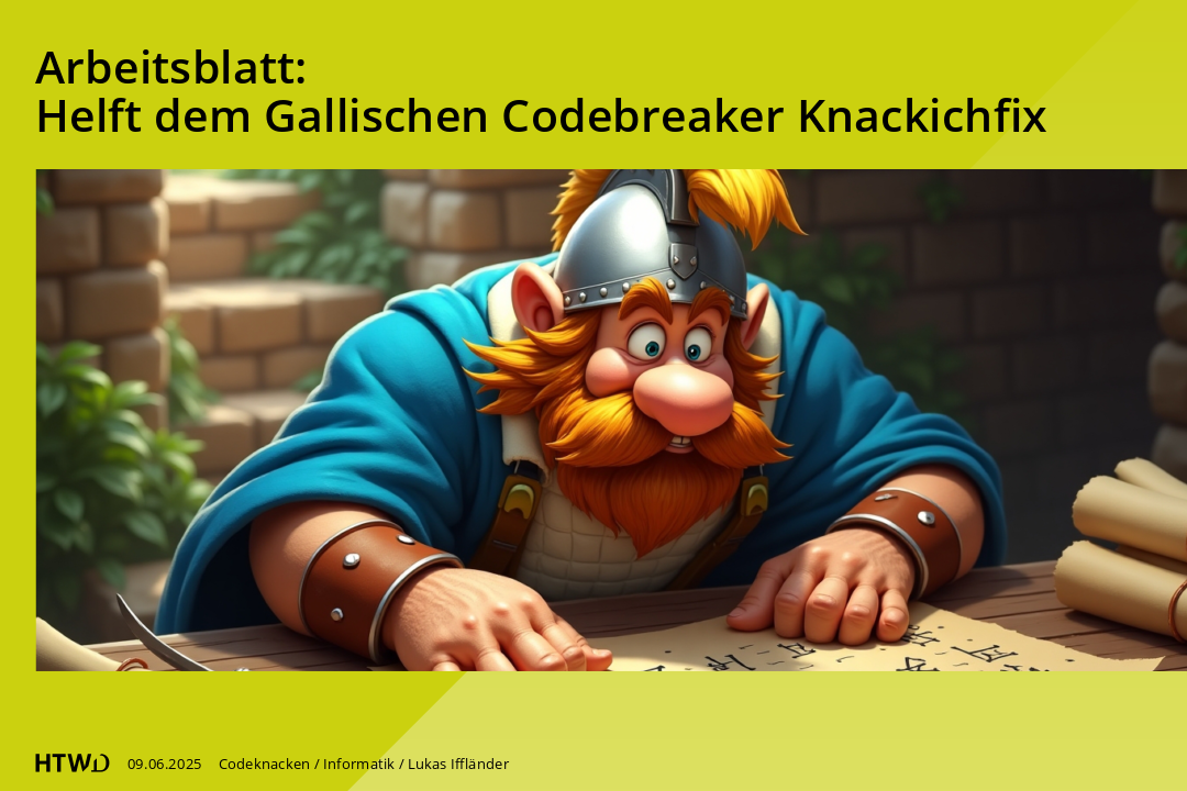 Arbeitsblatt: Helft dem Gallischen Codebreaker Knackichfix