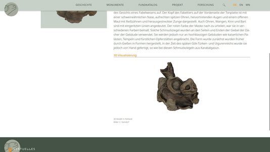 3D-Modell des Fundes auf der Website des "Virtuellen Museums".