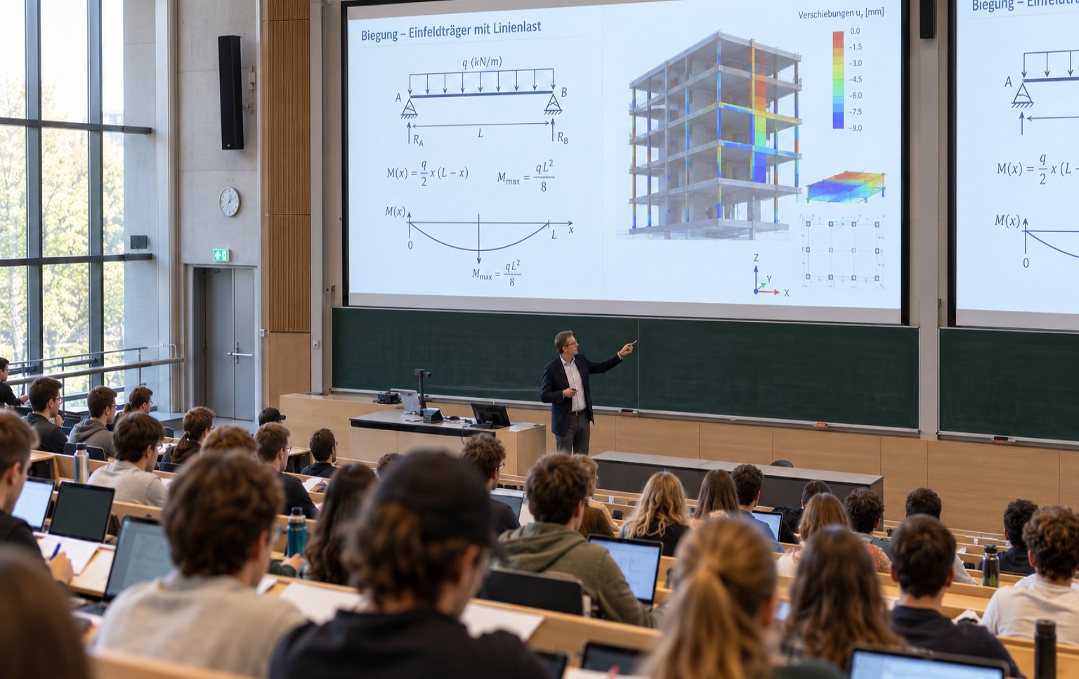 Vorlesung im Bauingenieurwesen (Symbolbild)