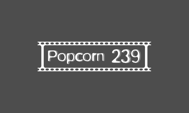 Logo Popcorn Unifilm, weiße Schrift auf grauem Hintergrund
